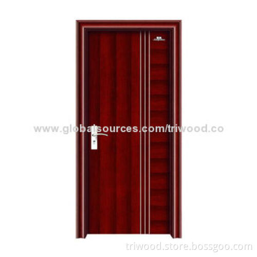 Exquisite Interior Steel Wooden Door with Hardwood Core and Natural Wood-like Painted Steel